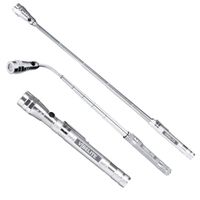 Magnet 3 LED Magnetic Pickup tool, Telescoping Flexible Extensible Led Flashlights,Perfect Mechianic pick-up tools gifts for men, 4 x LR44 Batteries (Included), Silver
