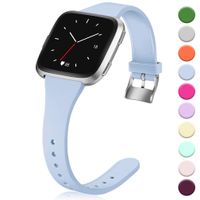 Hamile for Fitbit Versa/Versa 2/SE/Lite Bands, Slim Soft Silicone Wristbands Fitness Straps Replacement Belt for Fitbit Versa Lite Edition Fitness Smart Watch Band, Women Men, Small (LightBlue)