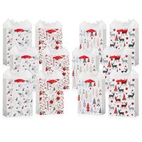 12 Pack Christmas Gift Bag - Includes White Tissue Paper - Premium Quality for Holiday Present Wrapping (White and Red 12 Pack)