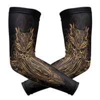 ZZKKO Golden Owl Cooling Arm Sleeves Cover Uv Sun Protection for Men Women Running Golf Cycling Arm Warmer Sleeves 1 Pair