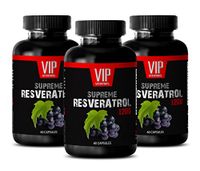 Antioxidant Nutritional Supplements - Supreme RESVERATROL 1200Mg - Resveratrol Natural - 3 Bottles 180 Capsules