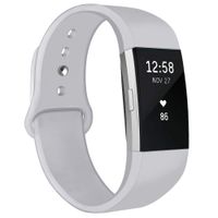 NAHAI Bands Compatible with Fitbit Charge 2, Soft Silicone Replacement Bands Adjustable Sport Wristbands Strap Accessories for Fitbit Charge 2, Women Men, Large, Light Gray
