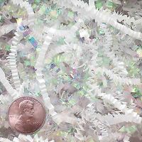 Buy All Store U Choose Size! White & Iridescent Gift Basket Shred Crinkle Paper Grass Filler (8 Oz Bag)