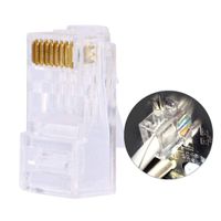 100 PCS RJ45 Connectors, Cat6 Cat6a Connector, Network Internet Connector 8P8C Modular Ethernet UTP Network Cable Plug End