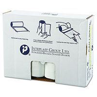 Inteplast Group S434817N 48" Length x 43" Width x 17 Mic Thickness, Clear Color, HDPE Commercial Coreless Institutional Trash Can Liner (Case of 8 Roll, 25 Bags per Roll)
