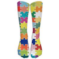 New Autism Awareness Child Puzzle Knee High Graduated Compression Socks For Women And Men - Best Medical, Nursing, Travel & Flight Socks - Running & Fitness