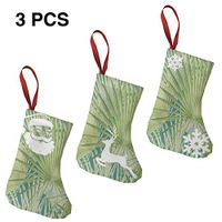Christmas Stockings Gift Bag Tropical Palm Leaf Turquoise Green Hot for Funny Xmas Party