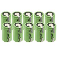 10x Exell 2/3A Size 1.2V 1100mAh NiMH Rechargeable Batteries w/Tabs use with high power static applications (Telecoms UPS and Smart grid) radio controlled devices electric tools electric mopeds