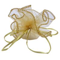100pcs Round Organza Gift Promotion Pouch Wedding Jewelry Bag (38cm Diameter, White)