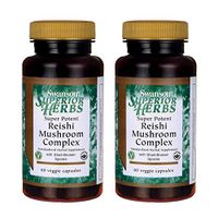 Swanson Super Potent Reishi Mushroom Complex 60 Veg Capsules (2 Pack)