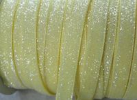 25y Sparkle Glitter Velvet Ribbon Headband Clips Bow 3/8"-(Pick Colour) (Beige)