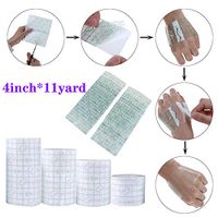 Ewinodon Fixed Transparent Stretch Adhesive Sticker,Tattoo Bandage Roll - Waterproof Transparent Adhesive Dressing Fixer Plaster Stretch Fixation Tape Bandage 11yard/10M (4inch*11yard)