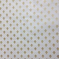 Gift Wrap Tissue - Gold Fleur de Lis symbols on white tissue paper (30 Ct)