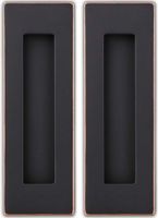 Sehrgut Flush Pull Handle (2 Pack) 6" Rectangular Plated Oil Rubbed Bronze, Free of Sharp Edge, for Sliding Pocket Barn Door or Cabinet