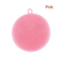 ARRIVEOK Multi-Used Soft Dish Washing Brush Scrubber Silicone Sponge Kitchen Supply Cleaning Tools(Pink)