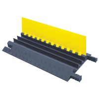 Checkers Industrial Safety Products GG3X225-Y/GRY Grip Guard 3 Channel Cable Protector, Polyurethane, Gray/Yellow