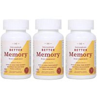 Interceuticals Better Memory - Theracurmin Curcumin 90 mg - Clinically Proven Dose, Improves Focus, Recall, Memory, and Mood* - High Absorption Turmeric Extract* (3 Bottles)