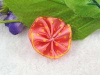 50pcs Polyester with a Ribbon Plus Point 1.5"Flower Appliques Bow (Red)