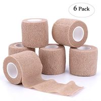 Self-Adhesive Cohesive Wrap Bandage Flexible Stretch Tape Athletic Strong Elastic First Aid Tape for Wrist, Ankle Sprains, Swelling 6 Packs, 2Inch X 5Yards