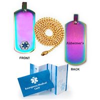 Alzheimer's Medical Alert ID Dog Tag Pendant in Anodized Titanium
