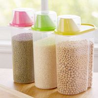 hudiemm0B Rice Cereal Bean Dry Food Storage Dispenser Container Sealed Box with Lid 1.9/2.5L Yellow 1.9l