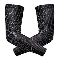 ZZKKO Spider Web Cooling Arm Sleeves Cover Uv Sun Protection for Men Women Running Golf Cycling Arm Warmer Sleeves 1 Pair