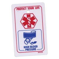 High Blood Pressure Emergency Medical Card