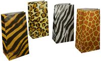24 Zoo Animal Print Paper Goody Bags