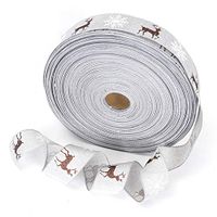 XYanXXX Fabric Ribbon,Christmas Santa Elk Snowflake Print Balloon Satin Ribbon Rolls for Gift Package Wrapping, Hair, Wedding, Festival Party Decoration 2#