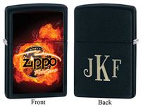 Personalized Zippo Motorsports Black Matte Lighter with Free Laser Monogram