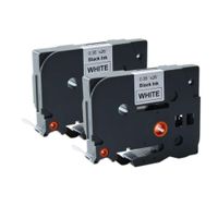 Aomya TZe-221 Laminated Label Tape Compatible for Brother TZe221 TZe 221 Black on White 2 Pack 0.35" x 26.2 Feet(9mm x 8m) for P-Touch PT-D200 PT-D210 PT-7600 PT-E300 PT-D400 Label Makers