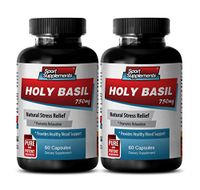 Anti inflammatory Lifestyle - HOLY Basil 750MG - Natural Stress Relief - holy Basil tulsi - 2 Bottles (120 Capsules)
