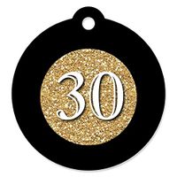 Adult 30th Birthday - Gold - Birthday Party Favor Gift Tags (Set of 20)