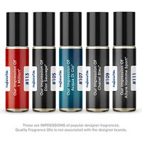 Men's Top 5 Niche Cologne Impressions #1 (Generic Versions of Niche Designer Fragrance) Sampler Gift Set of 5 10.35ml Roll-ons