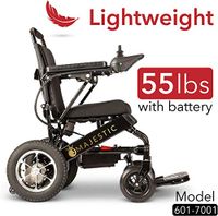 Majestic Buvan 2020 Wide Ultra Lightweight Fold & Travel Electric Heavy Duty Mobility Power Wheelchair Scooter Travel Safe (Model 7001 Black)