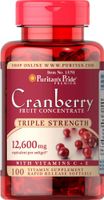 Puritan's Pride Triple Strength Cranberry Fruit Concentrate 12,600 mg-100 Softgels