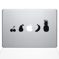 The Decal Guru Fruit Lineup MacBook Decal Vinyl Sticker - 15" MacBook Pro (2016 & Newer) - Black (1336-MAC-15X-BLA)