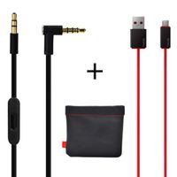 Original OEM Replacement AUX Audio Cable Cord For Beats By Dre Headphones Solo/Studio/Pro/Detox/Wireless/Mixr Black(Discontinued by Manufacturer)+Replacement Charger cable for Beats by Dr Dre and Pill