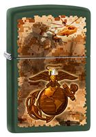 Zippo USMC Camo Soldier Green Matte Pocket Lighter
