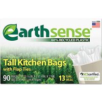 Earthsense Recycled Can Liners, 13 Gallons, White, 90 Bags/Box (GES6K90)