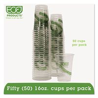 GreenStripe Renewable Resource Compostable Cold Drink Cups, 12 oz, Clr, 50/Pack Size: 16 oz.