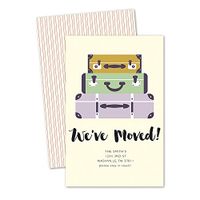 Suitcases Personalized Moving Announcements (Lilac)