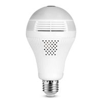 WiFi Light Bulb Camera, 360 VR Panoramic Wireless Security Bulb Camera, Remote Baby Pet Two-Way Audio Night Vision fisheye and Motion Detection, Works on iOS/Android Phone