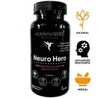 Neuro Hero Advanced Nootropic & Herbal Blend for Support of Cognitive Health Enhancing Focus, Mental Clarity, Memory and Overall Brain Health with Huperzine, L Glutamine, Ginkgo Biloba, St. Johns Wort