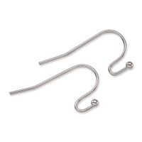 Kissitty 100-Piece Platinum French Hook Ball Dot Earwires 22x11mm Dangle Earring Findings Lead Free & Cadmium Free & Nickel Free