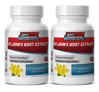 antioxidant and Immunity - ST. John's Wort Extract - Gingko biloba Extract Powder - 2 Bottles (120 Capsules)