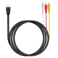 HDMI to RCA Cable, HDMI Male to 3RCA AV Composite Male M/M Connector Adapter Cable Cord Transmitter (NO Signal Conversion Function), One-Way Transmission from HDMI to RCA