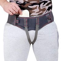 New Comfortable Hernia Belt for Men - Improved Design Inguinal Truss - Abdominal Binder Brace with Adjustable Self-Stick-on Bands (Large)
