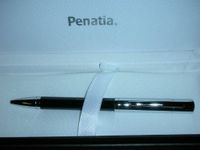 Cross Penatia Polished Chrome and Black Lacquer Barell Tuxedo Style Ball Point Pen in Gift Box