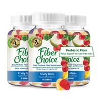 Fiber Choice Fruity Bites Fiber Gummies, 1 Gastroenterologist Recommendedⱡ, Helps Support Regularity*, Prebiotic Fiber Helps Support Immune Function*, Gelatin Free 90 Count Assorted Fruit (3 Pack)
